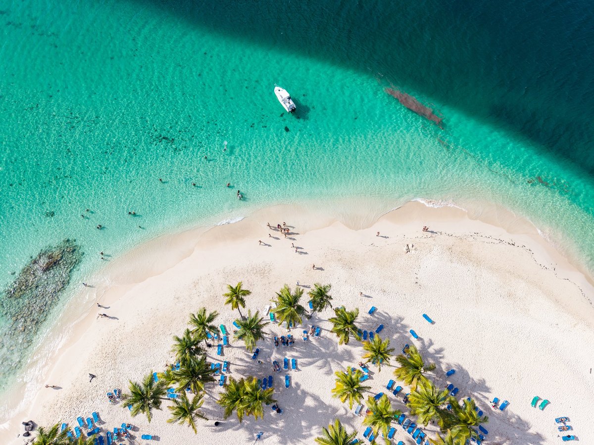 Caribbean tropical island coastline